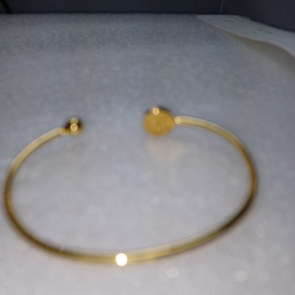 Sarah Chloe 925 marked Adjustable Bangle with engraved C, gold plated - Picture 7 of 9